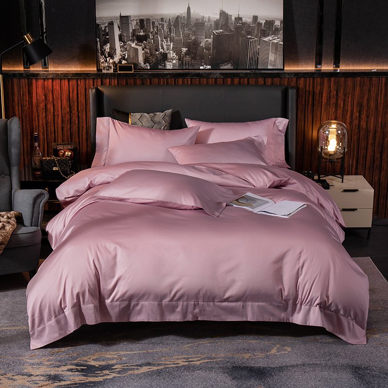 Duchess Pink Bedding Set on a bed - front view