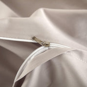 Close up of zipper duvet closure - Cherry Blossom Bedding Set