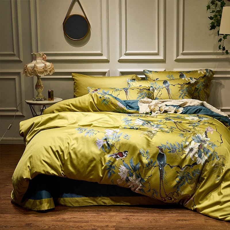 Chinoiserie Egyptian Bedding Set: Ultimate Luxury Sleep Experience