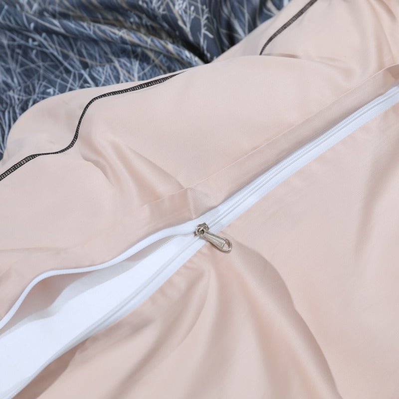 Zipper closure for duvet cover from the Midnight Forest Bedding Set