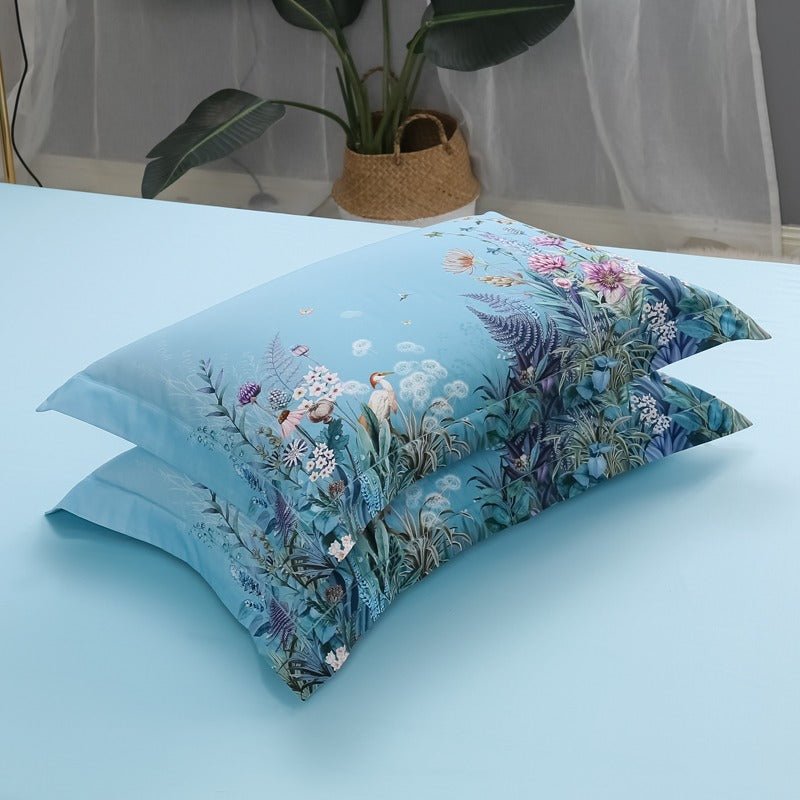 Pillowcases from the Sky Blue Garden Bedding Set