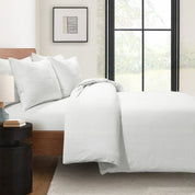 Sorano Chambray Textured Jacquard Cotton Duvet Cover 3 Piece Set