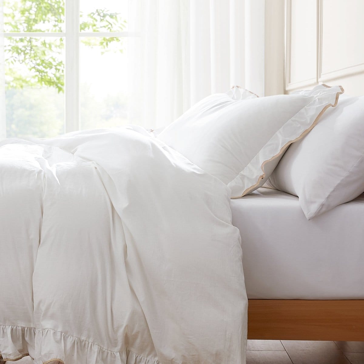 Reyna Contrast Edge Cotton Duvet Cover Set