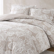 Bali Tropical Leaves Gauze Jacquard Duvet Cover Set