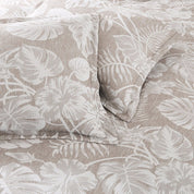 Bali Tropical Leaves Gauze Jacquard Duvet Cover Set