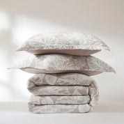 Bali Tropical Leaves Gauze Jacquard Duvet Cover Set