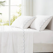 Coastal Chic Scalloped Edge Cotton Sheet Set