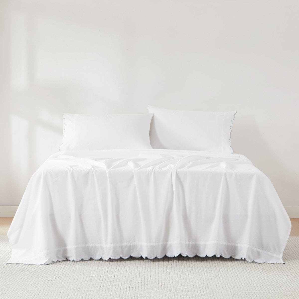 Coastal Chic Scalloped Edge Cotton Sheet Set