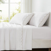 Coastal Chic Scalloped Edge Cotton Sheet Set