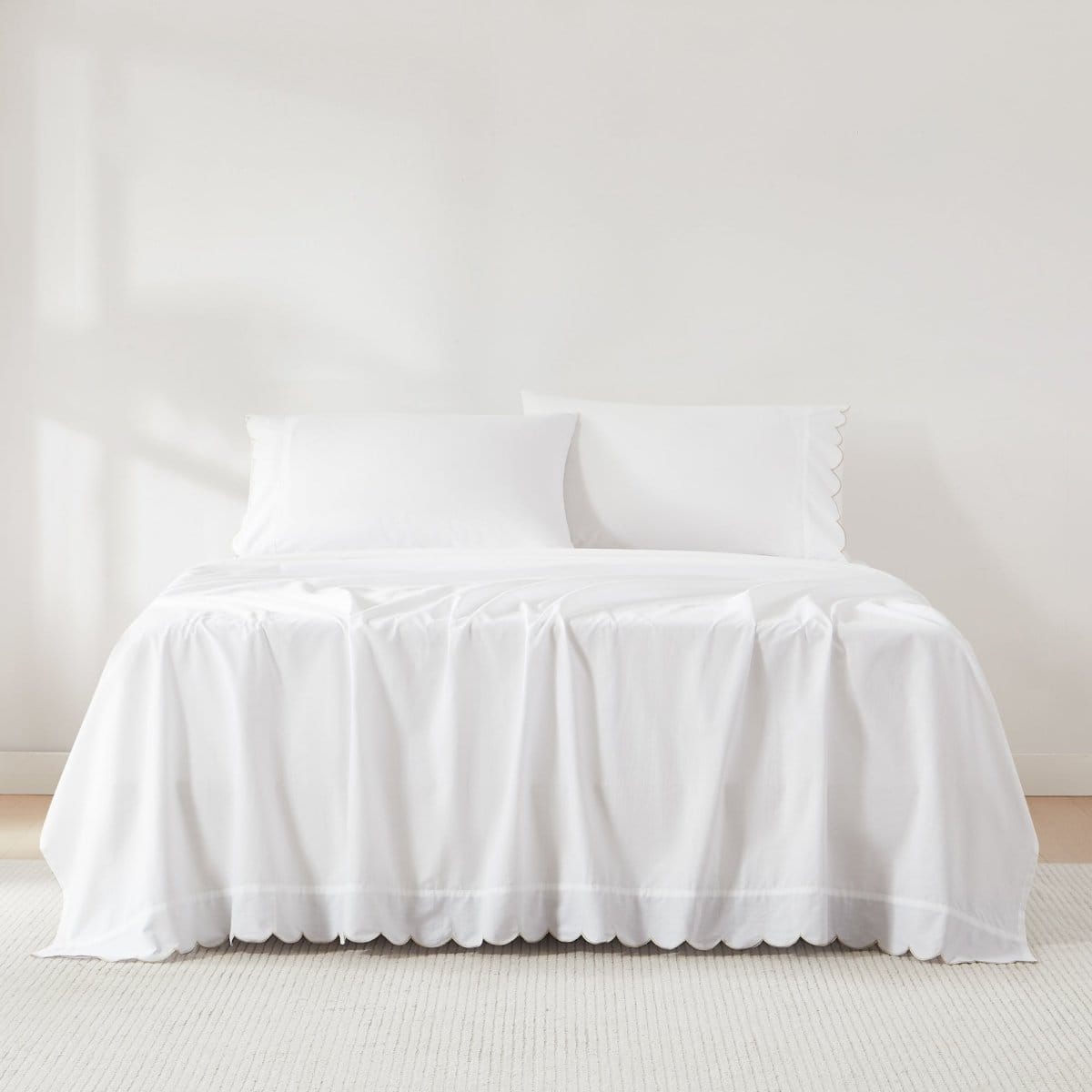 Coastal Chic Scalloped Edge Cotton Sheet Set