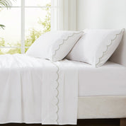 Coastal Chic Scalloped Edge Cotton Sheet Set