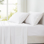 Coastal Chic Scalloped Edge Cotton Sheet Set