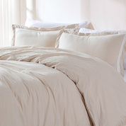 Doris Eyelet Inset Trim Cotton Duvet Cover Set