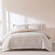 Doris Eyelet Inset Trim Cotton Duvet Cover Set