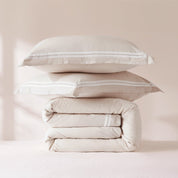 Doris Eyelet Inset Trim Cotton Duvet Cover Set