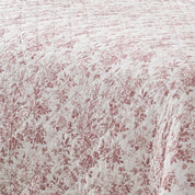 Peony Toile Reversible Cotton Quilt Set