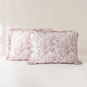 Peony Toile Reversible Cotton Quilt Set