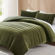 Pleated Groove Velvet Duvet Cover Set