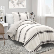 Farmhouse Stripe 100% Cotton Duvet Cover Set