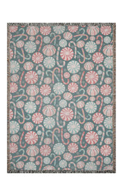 Christmas candies woven blanket 50x60” clearance , peppermint candy and candy canes with pastel colors.