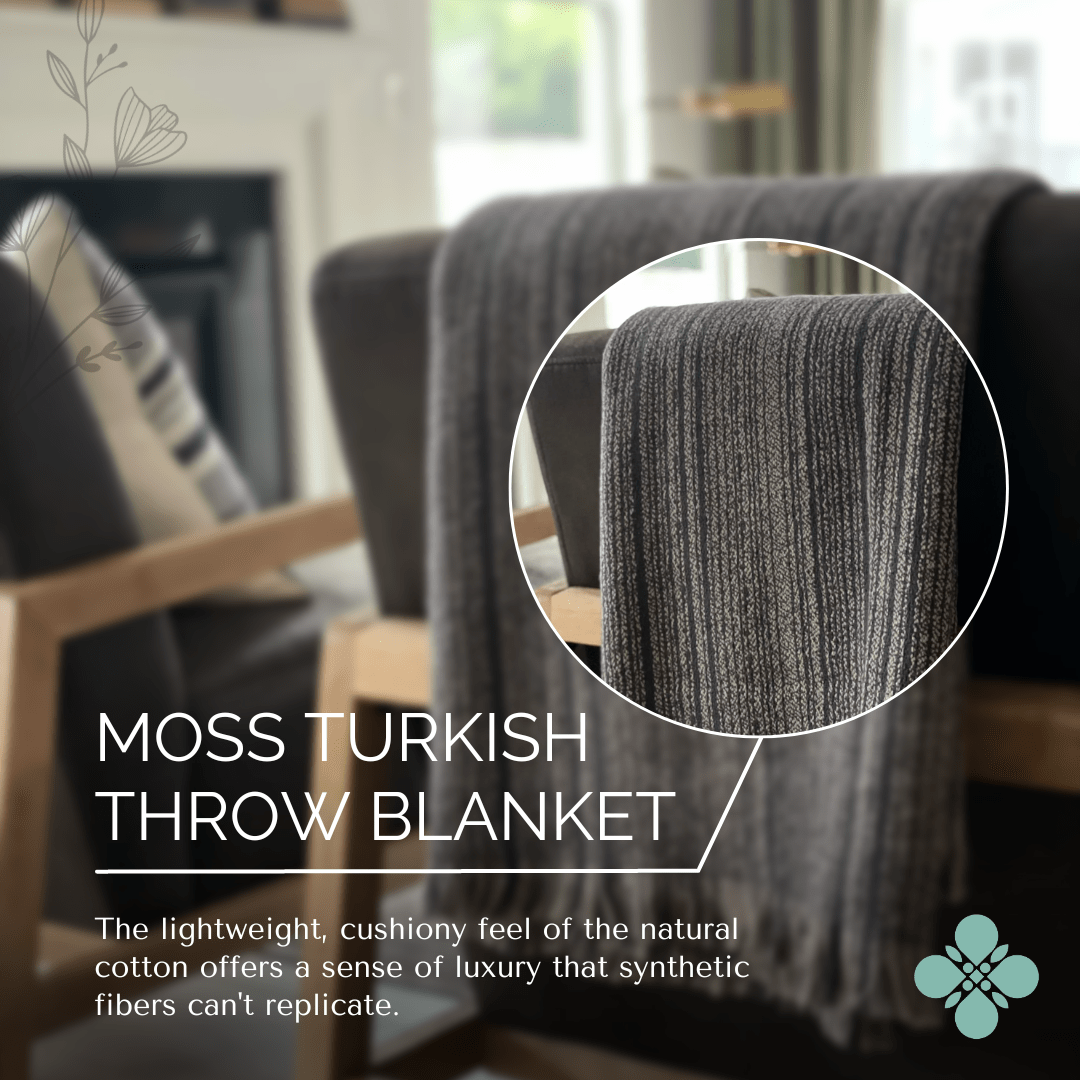 Moss Turkish Cotton Throw Blanket