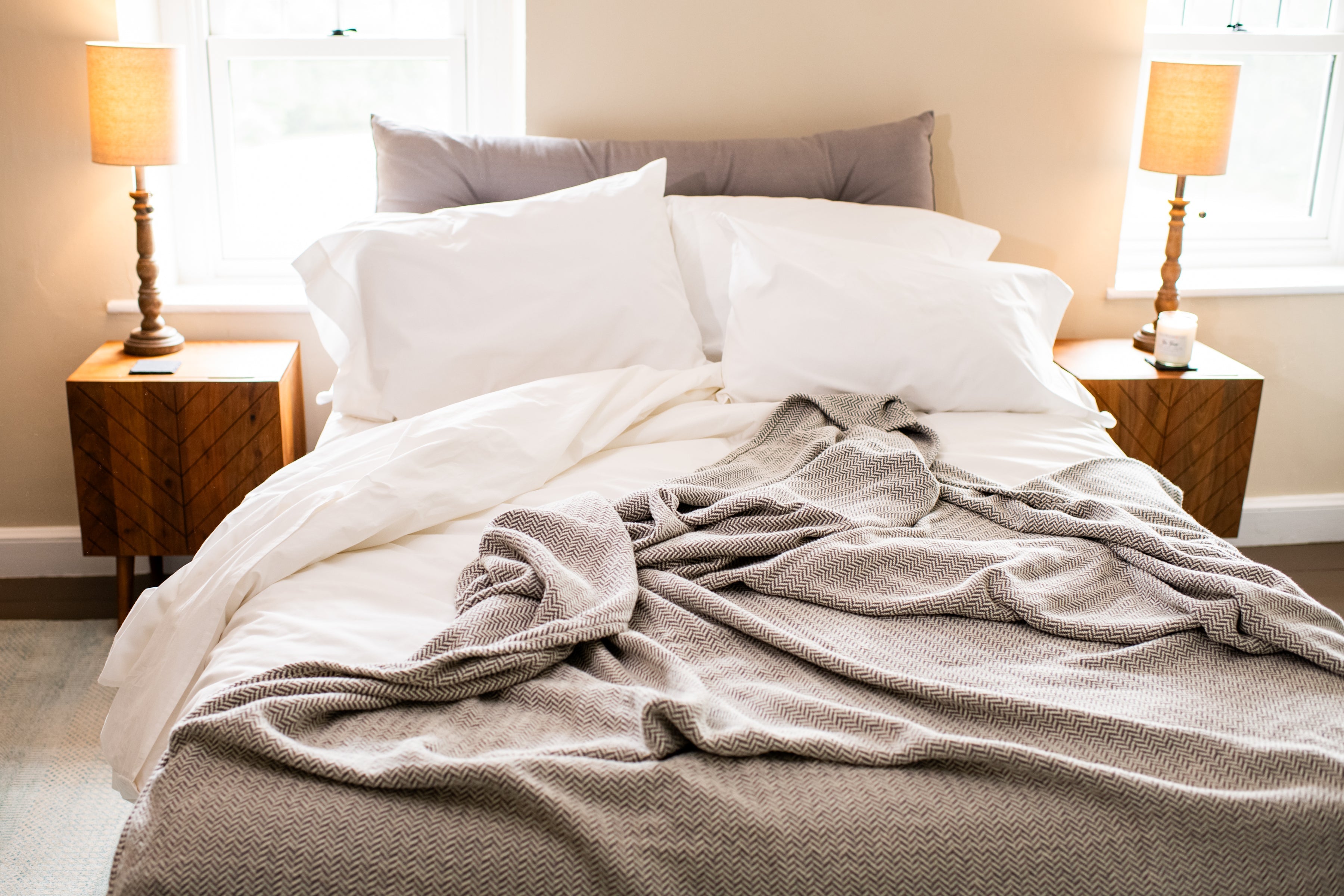 Herringbone Weave Organic Cotton Blanket