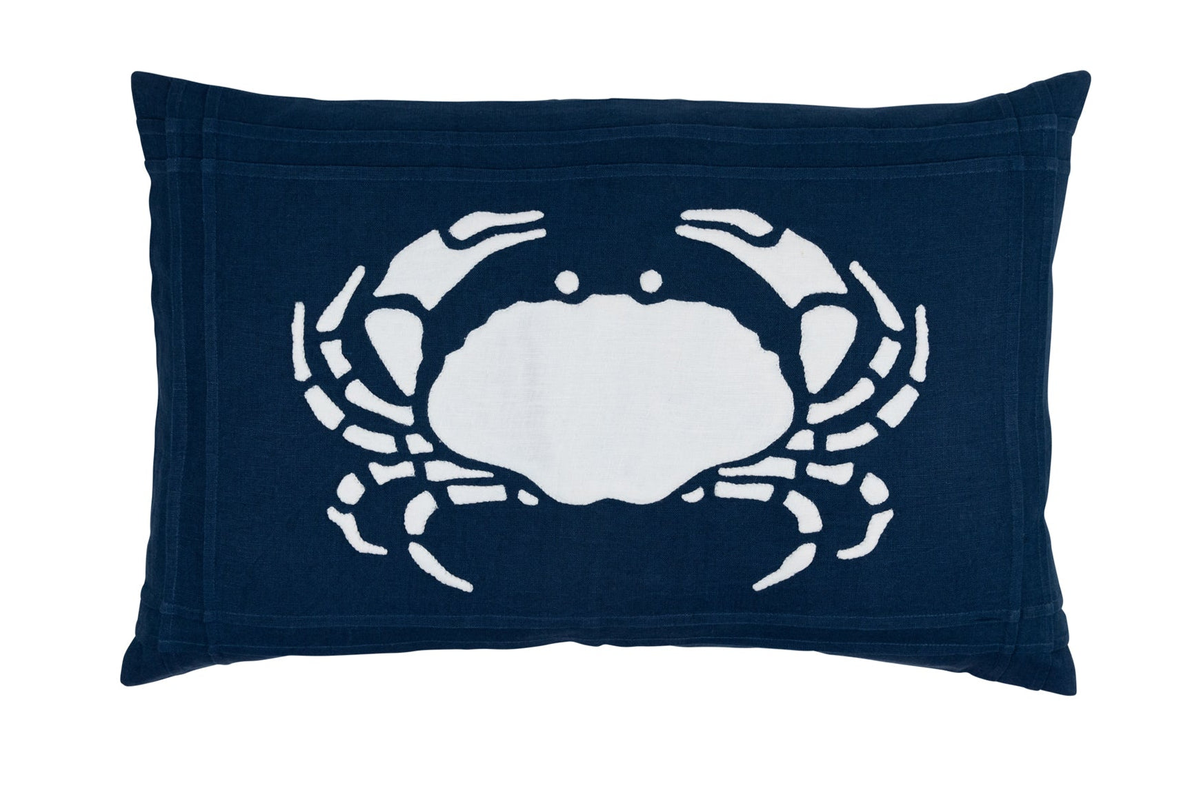 Blue Crab Linen Pillow