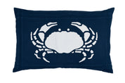 Blue Crab Linen Pillow