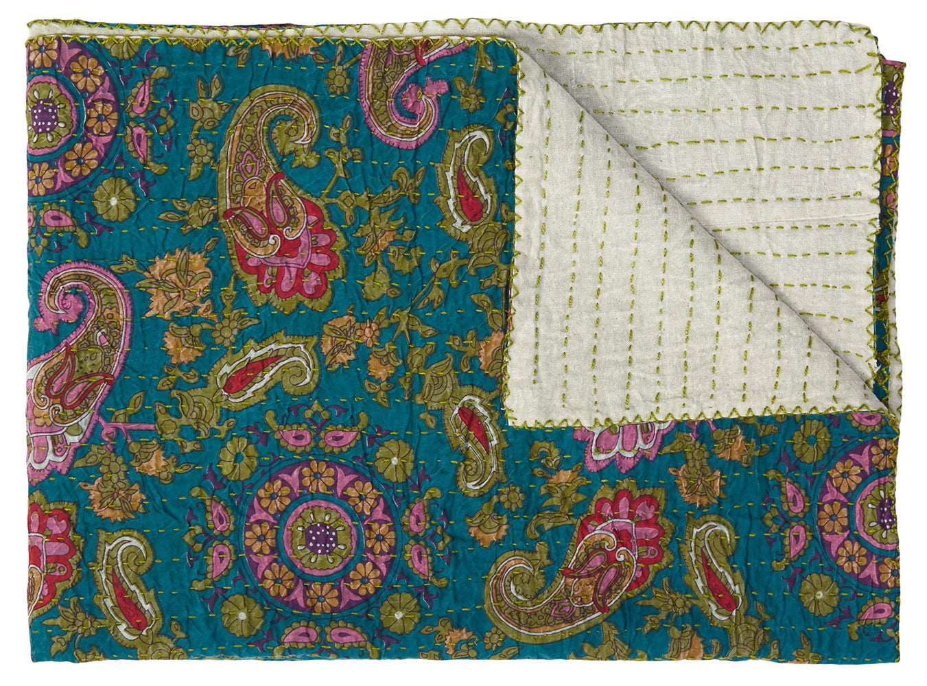 Bohemian Jewel Kantha Throw