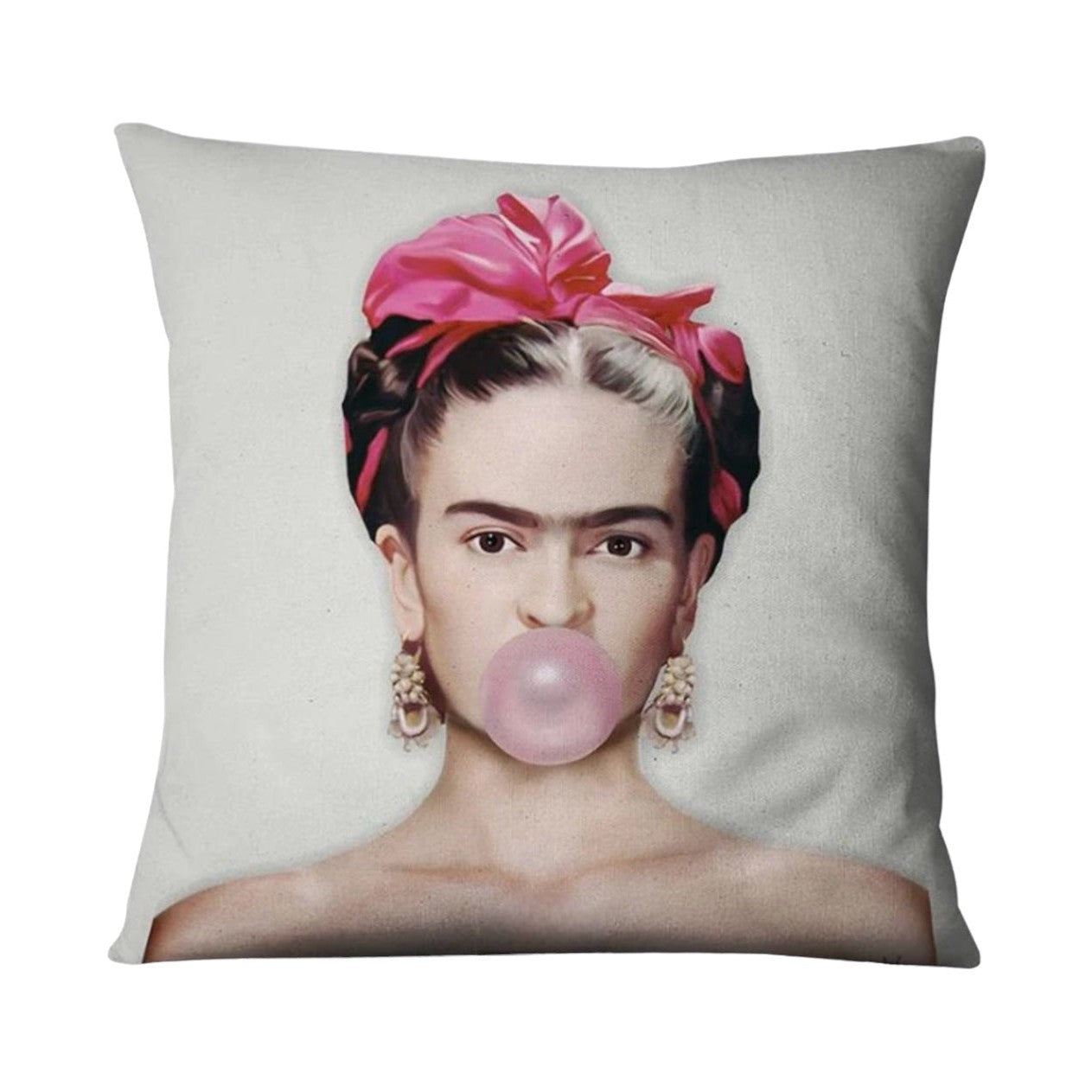 Bubble Gum Frida Throw Pillow