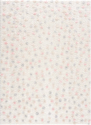 Cansu Pink & Cream Dotted Area Rug