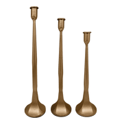 Gold Cast Iron Taper Candle Holders