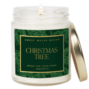 Christmas Tree Soy Candle - Patterned Clear Jar - 9 oz