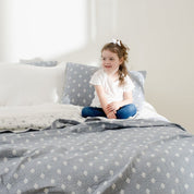 Hygge Kantha Pick Stitch Yarn Dyed Cotton Jacquard Quilt/Coverlet Set