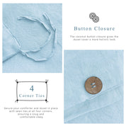 100% Linen Duvet Cover - Blue Duvet Cover Only