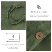 100% Linen Bedding Set (1 Duvet Cover 1 Flat Sheet 2 Pillowcases)