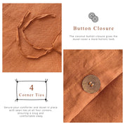 100% Linen Duvet Cover - Caramel Duvet Cover Only