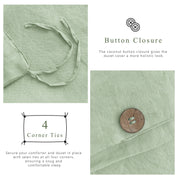 100% Linen Duvet Cover - Sage Duvet Cover Only