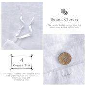 100% Linen Duvet Cover - White Duvet Cover Only