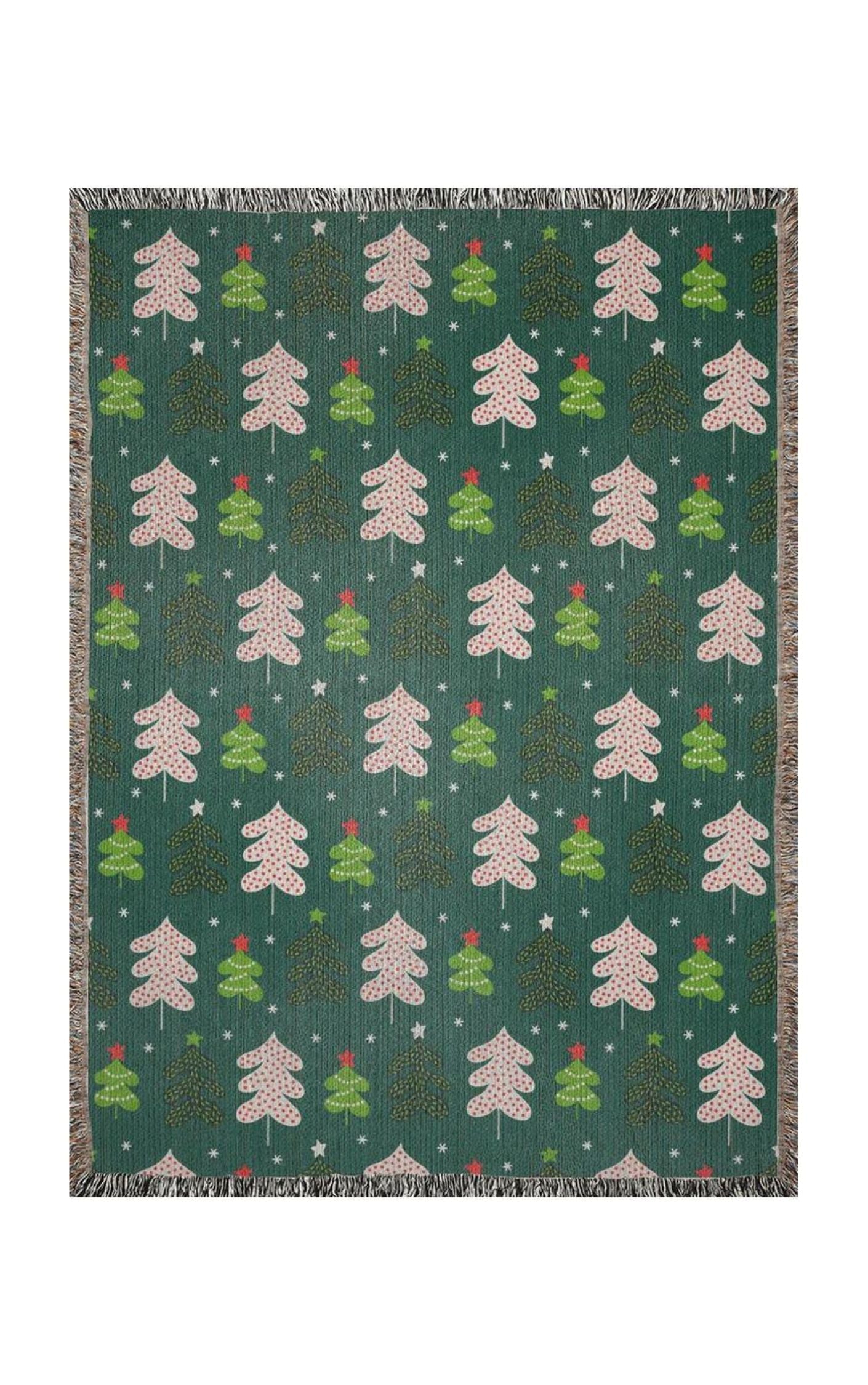 Christmas trees woven blanket 50x60” clearance