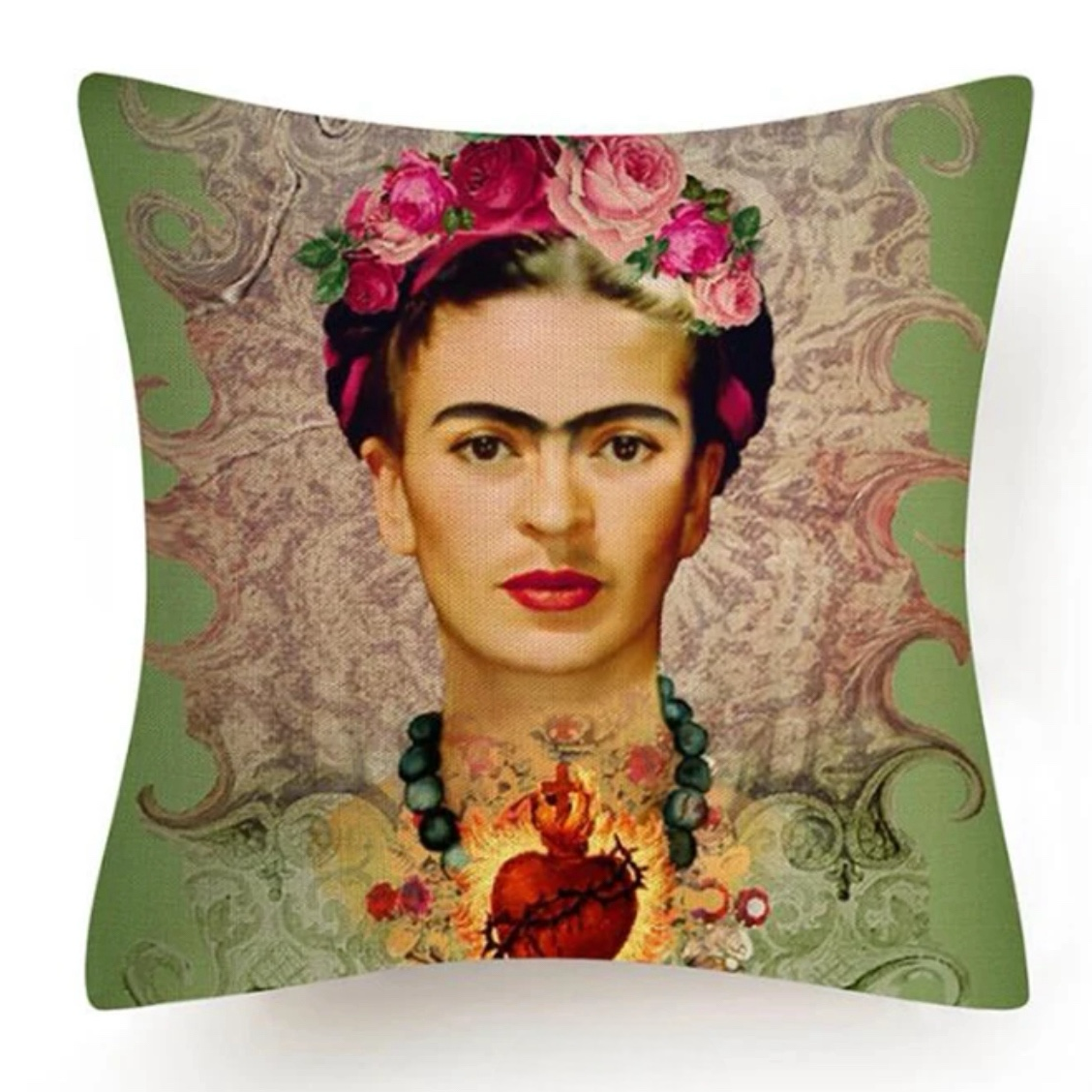 El Corazon Frida Throw Pillow