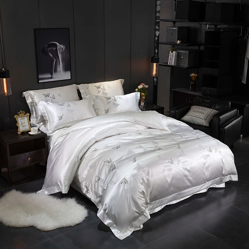 Elysian Butterfly Satin Bedding Set - angle view