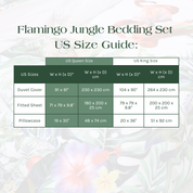 Size Guide for the Flamingo Jungle bEdding Set