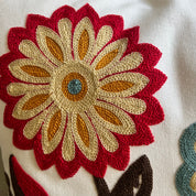 Folk Garden Embroidered Throw Pillow Cover
