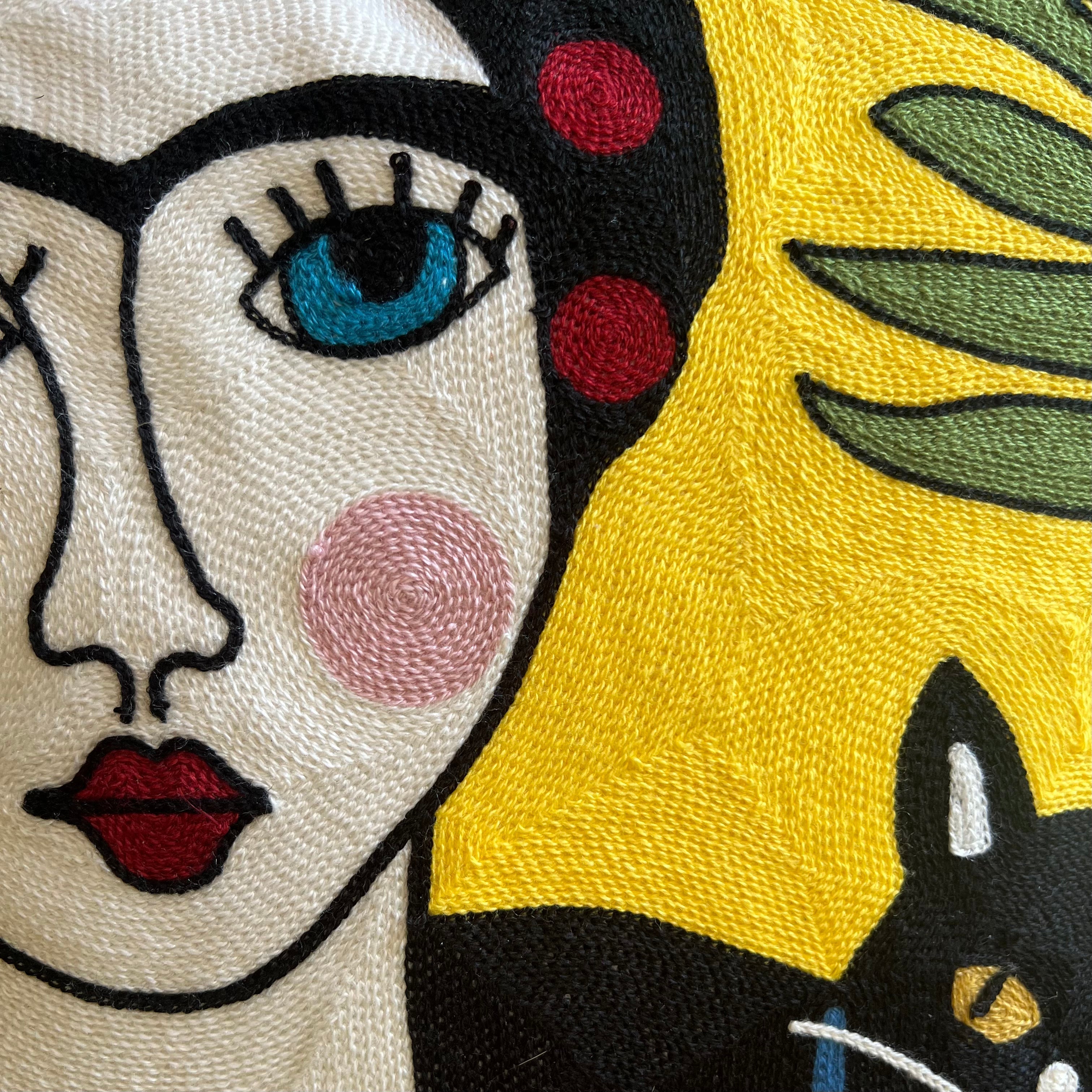 Frida Cat Yellow Embroidery