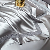 Gilded Platinum Satin Bedding Set fabric