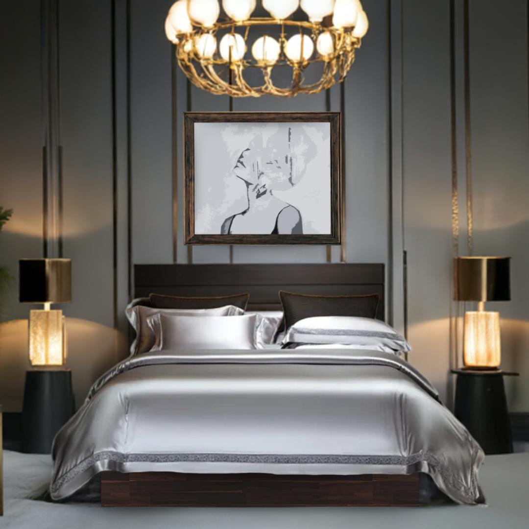 Gilded Platinum Bedding in a Modern Bedroom