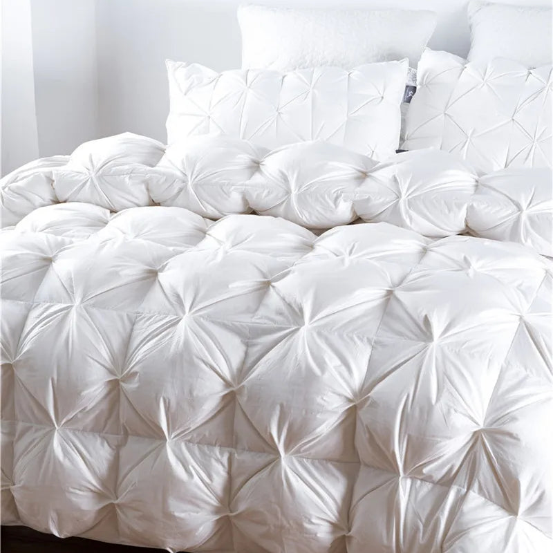 Goose Down Duvet Insert  on a bed