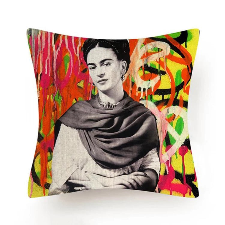 Graffiti Frida Throw Pillow