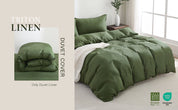 100% Linen Duvet Cover - Green Duvet Cover Only